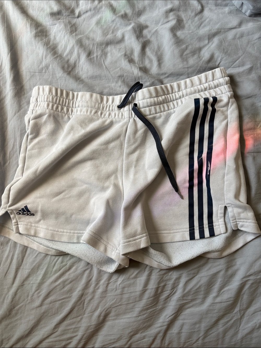 Adidas Women's light blue 3-Stripe Athletic Shorts